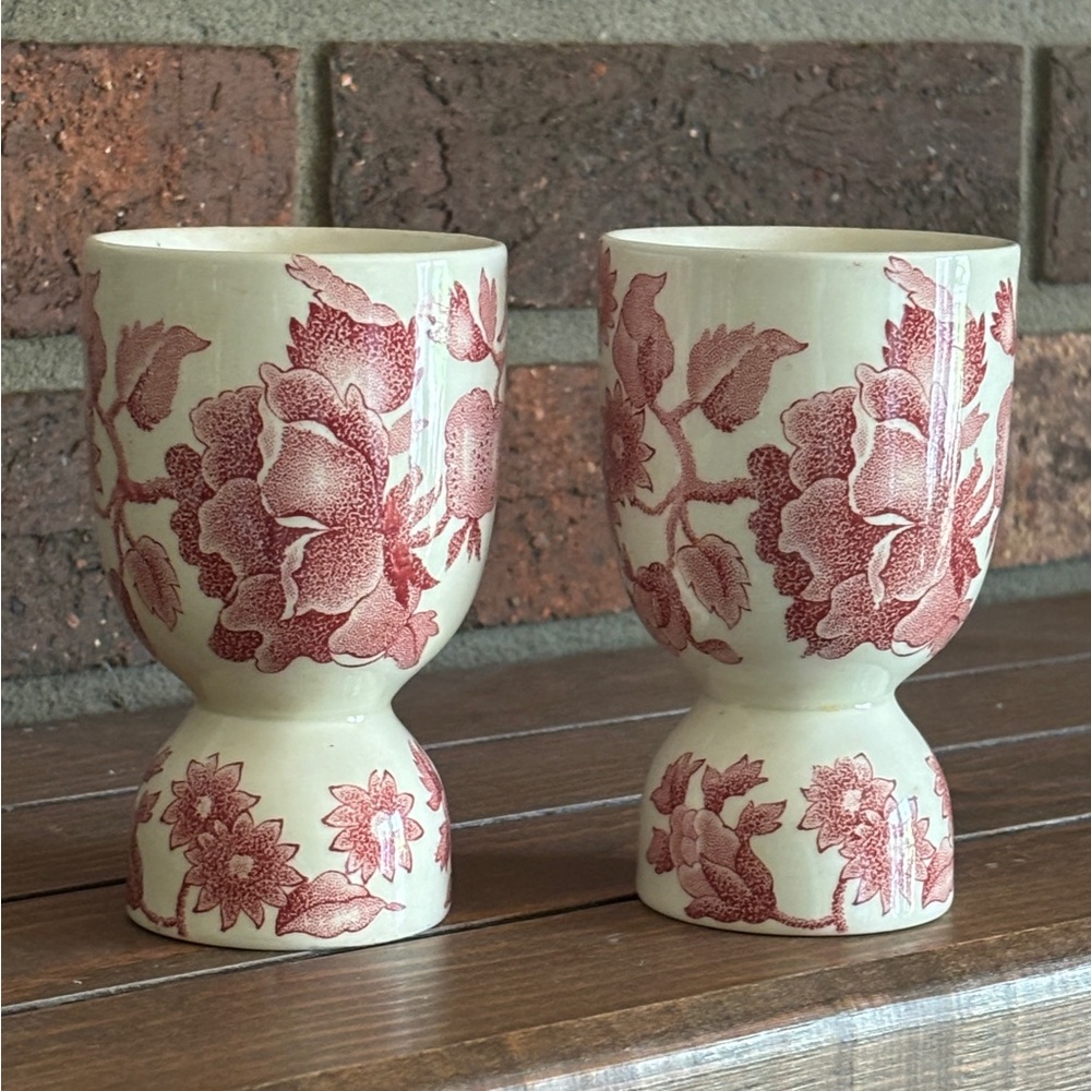 Vintage Johnson Brothers Double Egg Cups - Set of 2.